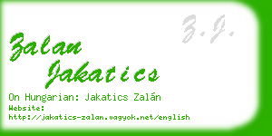 zalan jakatics business card